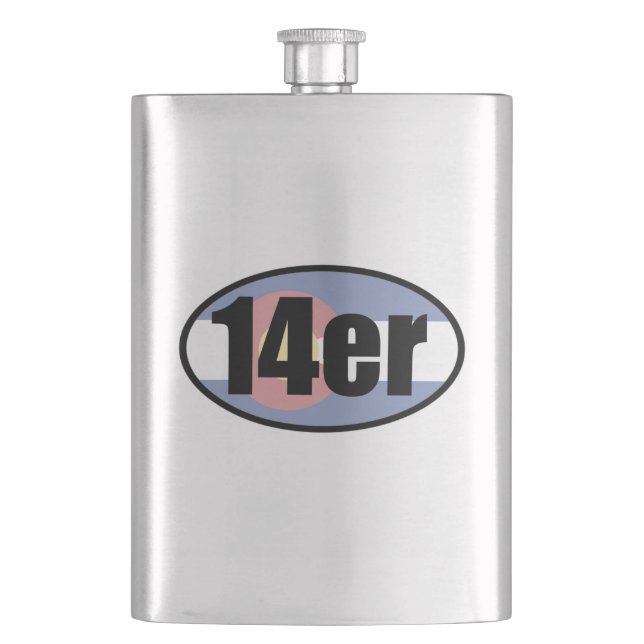 14er Flag Hip Flask (Front)