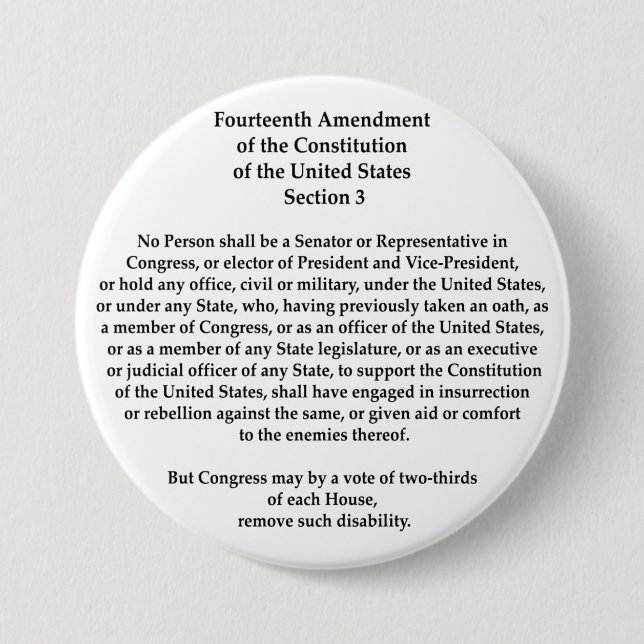 14th Amendment Section 3 Inch Round Button (Front)