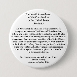 14th Amendment Section 3 Inch Round Button