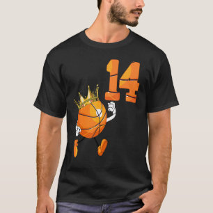 14th Birthday 14 Years Old basketball Theme Party T-Shirt