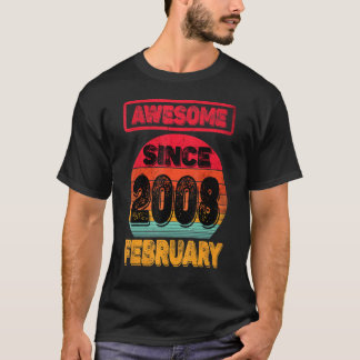 14th Birthday Born In February 2008 14yrs Old Teen T-Shirt