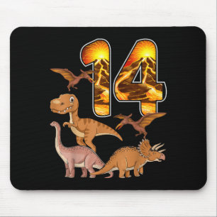 14th Birthday Dinosaur T-rex 14 Years Old Birthday Mouse Pad