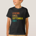 14th Birthday Gift 14 Year Old Legend Since T-Shirt<br><div class="desc">This is great 14th birthday gifts idea for men women and your dad who were born in September 2007</div>