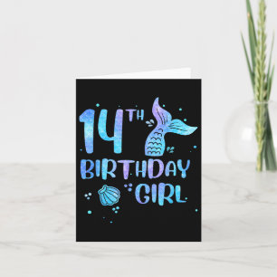 14th Birthday Girl Mermaid 14th Toddlers Back To S Card