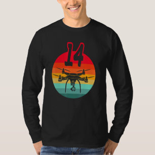 14th Birthday I Retro Remote Control Drones With C T-Shirt