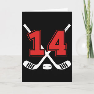14th Birthday Ice Hockey Fourteen Year Old Ice Hoc Card