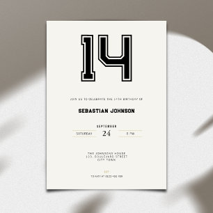 14th Birthday Invitation - Minimal Sport Style