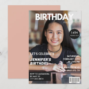 14th birthday invitations Girl Magazine Cover