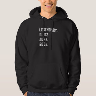14th Birthday  Legendary Since June 2008 14 Years  Hoodie