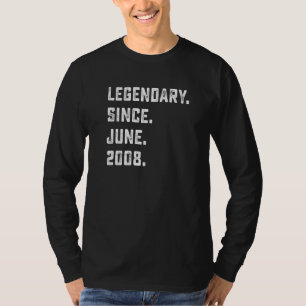 14th Birthday Legendary Since June 2008 14 Years T-Shirt