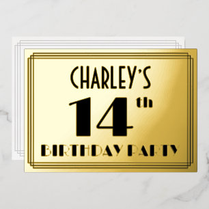 14th Birthday Party — Art Deco Look “14” + Name