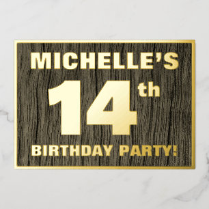 14th Birthday Party: Bold, Faux Wood Grain Pattern