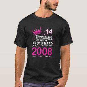 14th Birthday Pink Princesses Are Born In Septembe T-Shirt