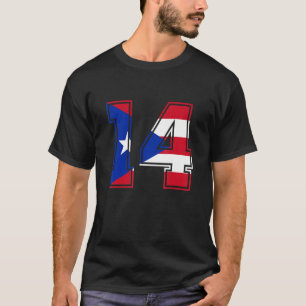 14th Birthday Puerto Rican 14 Years Old Number 14  T-Shirt