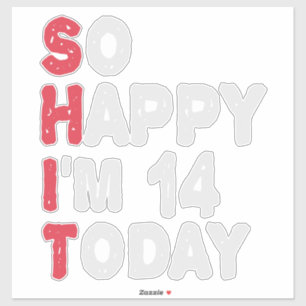 14th Birthday So Happy I'm 14 Today Gift Funny