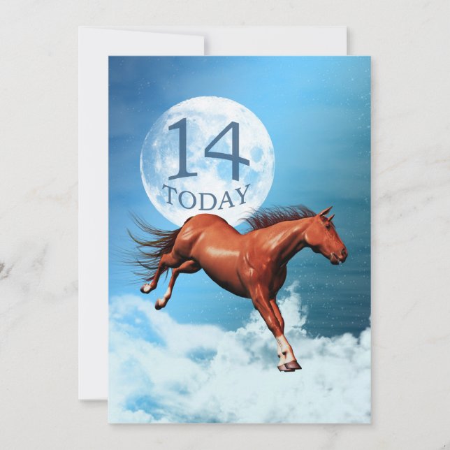 14th birthday Spirit horse party invitation (Front)