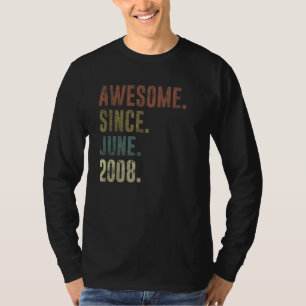 14th Birthday Vintage Awesome Since June 2008 T-Shirt
