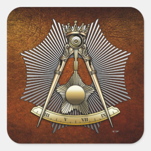 14th Degree: Grand Elect Mason Square Sticker