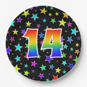 14th Event: Bold, Fun, Colourful Rainbow 14 Paper Plate