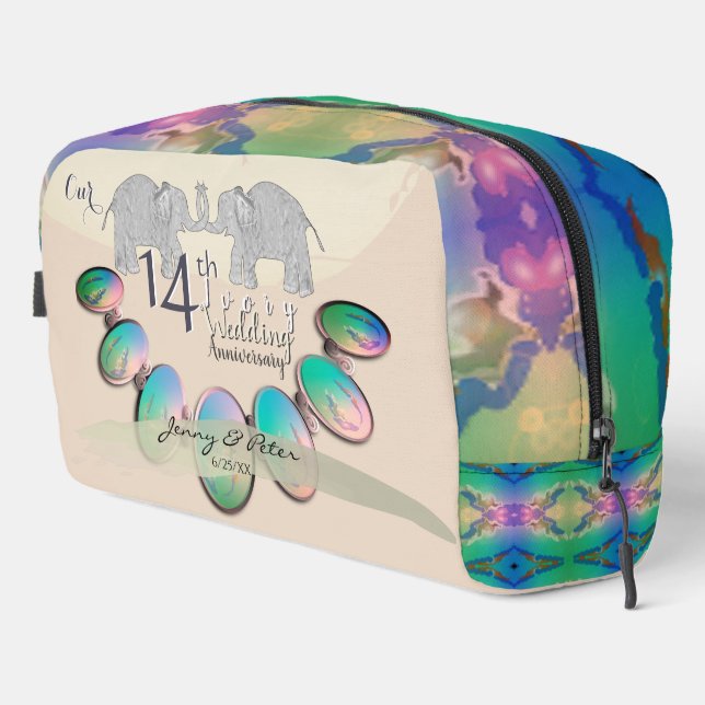 14th Ivory Anniversary Opals Dopp Kit (Right Corner)