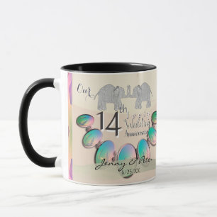 14th Ivory Opal Anniversary Mug