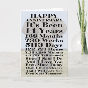 14th Ivory Wedding Anniversary Card