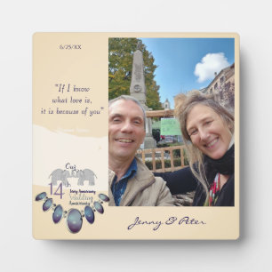 14th Ivory Wedding Anniversary Plaque