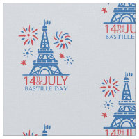 14th July French Bastille Day on Blue
