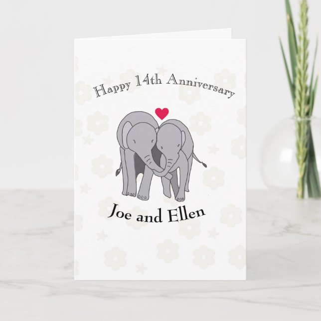 14th Wedding Anniversary, Ivory Anniversary   Card (Front)