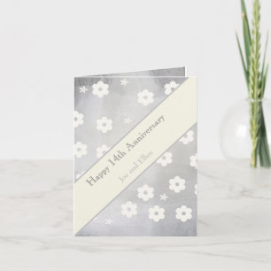 14th Wedding Anniversary, Ivory Anniversary Card