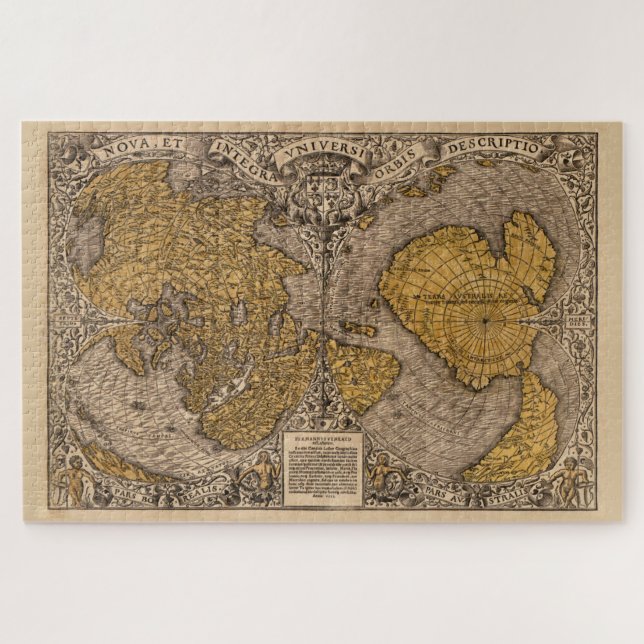 1500s 16th Century Vintage Antique Map Jigsaw Puzzle (Horizontal)