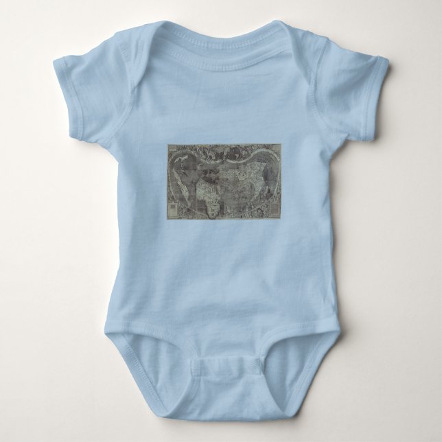 1507 Martin Waldseemuller World Map Baby Bodysuit (Front)