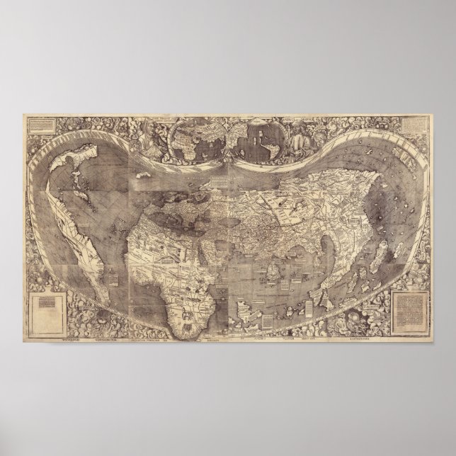1507 Martin Waldseemuller World Map Poster (Front)