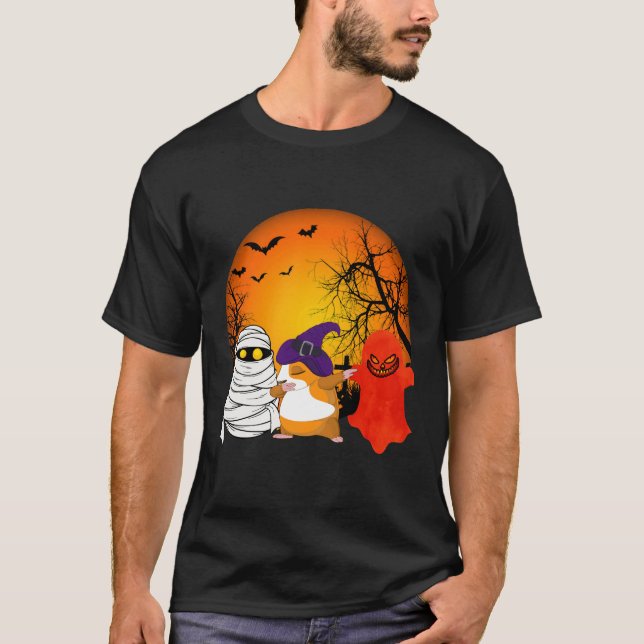 150 Guinea Pig Halloween Pumpkin T-Shirt (Front)