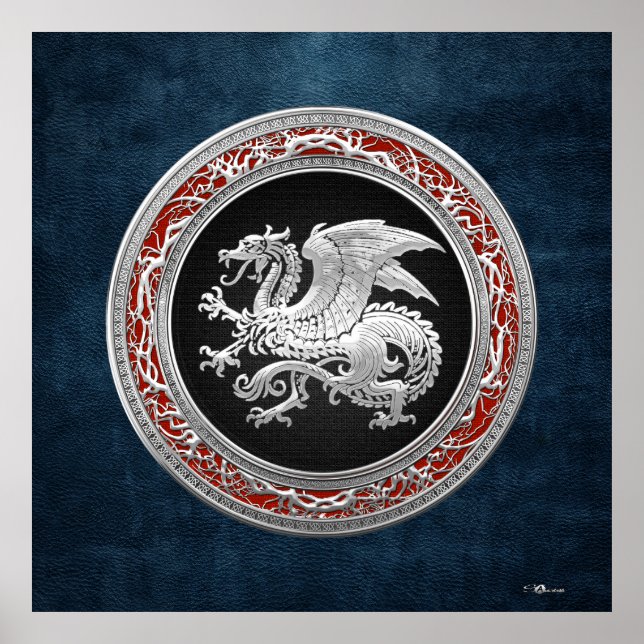 [150] Icelandic Dragon, Landvættir [Silver] Poster (Front)