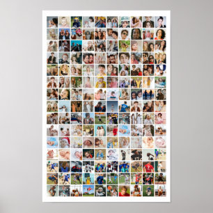 150 Photo Collage Personalized Picture Grid Poster