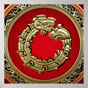 [150] Serpent God Quetzalcoatl [Gold] Poster