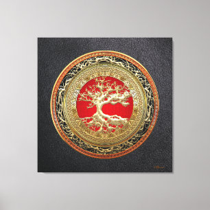 [150] Treasure Trove: Celtic Tree of Life [Gold] Canvas Print