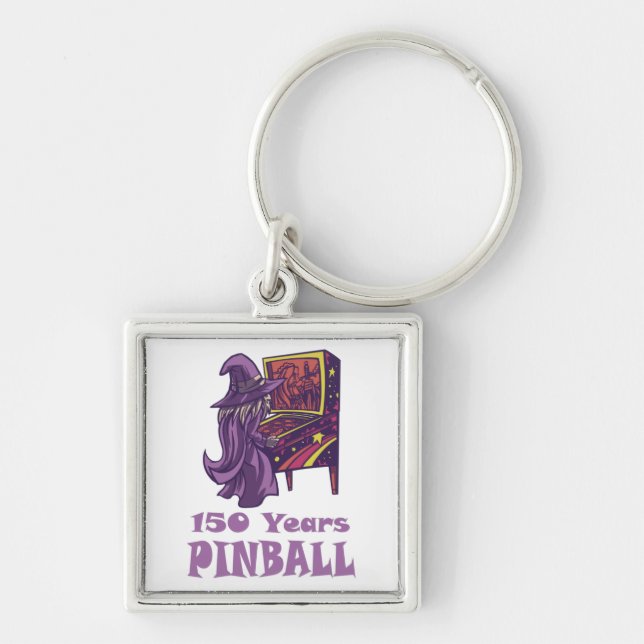 150 Years Pinball Wizard Arcade Birthday Keychain (Front)