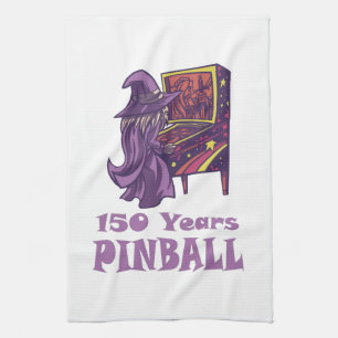 150 Years Pinball Wizard Arcade Birthday Kitchen Towel