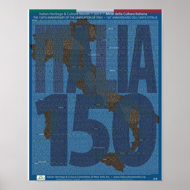 150th Anniversary Unification  of Italy Poster (Front)