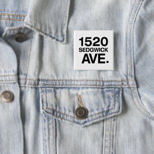 1520 SEDGWICK AVE. 2 INCH SQUARE BUTTON