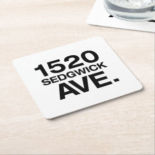 1520 SEDGWICK AVE. SQUARE PAPER COASTER