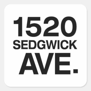 1520 SEDGWICK AVE. SQUARE STICKER