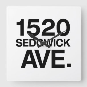 1520 SEDGWICK AVE. SQUARE WALL CLOCK
