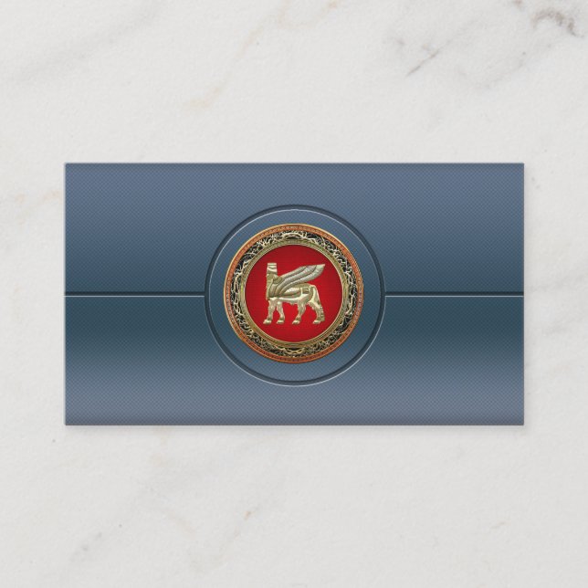[154] Babylonian Winged Bull Lamassu [3D] Business Card (Front)