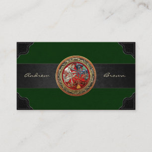 [154] Celtic Treasures - Three Dogs on Gold Business Card