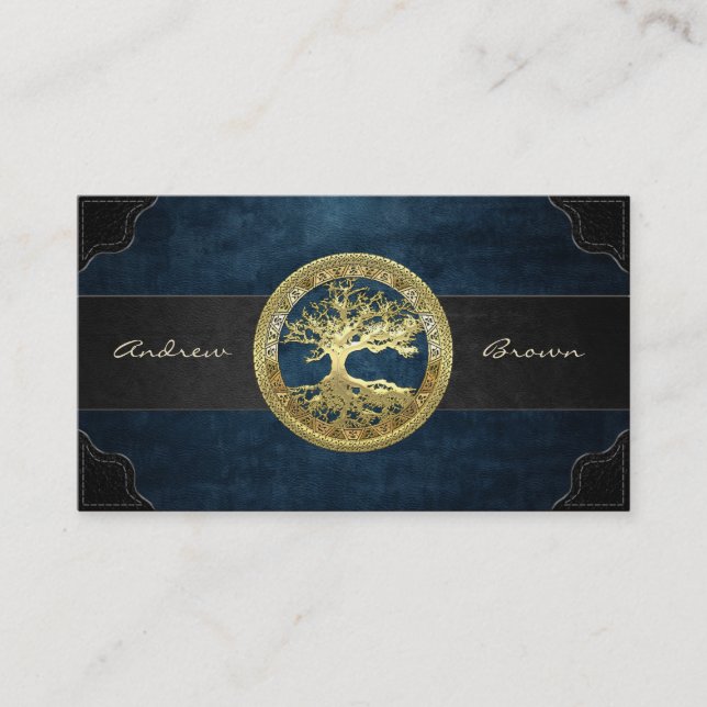 [154] Celtic Tree of Life [Gold] Business Card (Front)