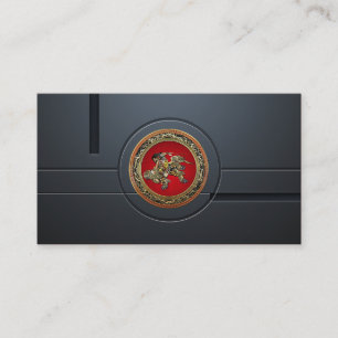 [154] Hokusai - Shoki Riding Shishi Lion Business Card