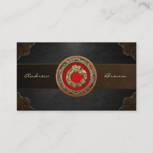 [154] Serpent God Quetzalcoatl [Gold] Business Card